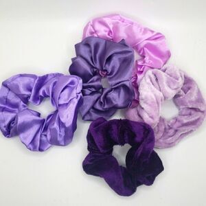 SHADES Of Purple Velvet And Satin Scrunchies